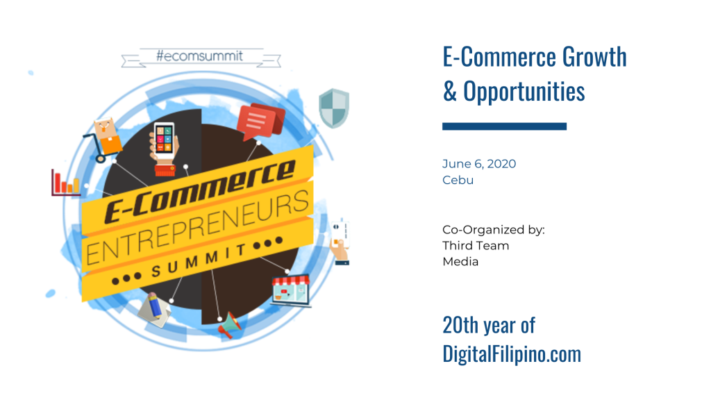 E-Commerce Entrepreneurs Summit cover, marking the 20th year of DigitalFilipino.com